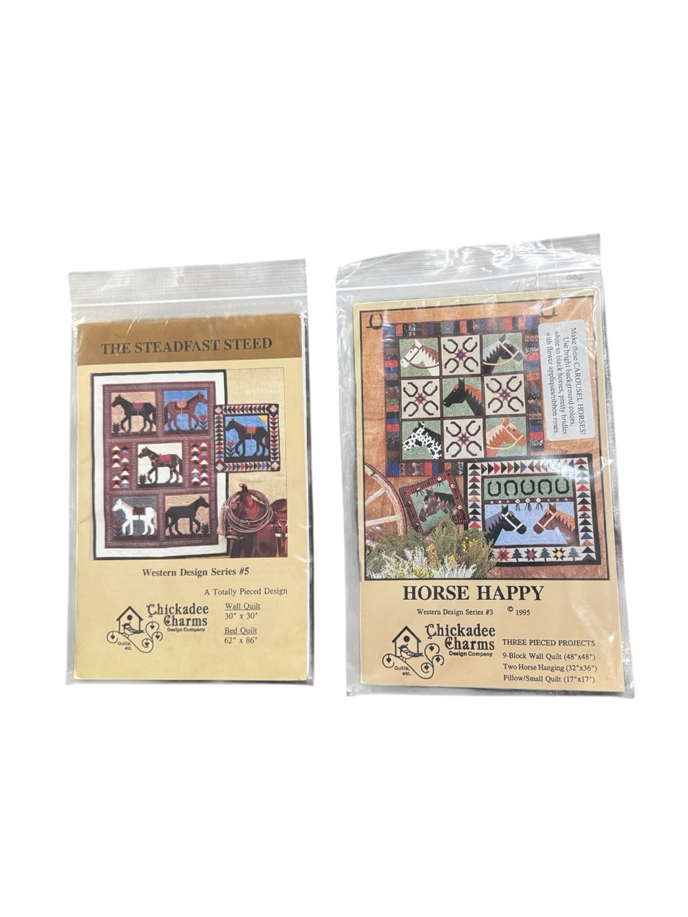 Horse Happy & The Steadfast Steed Western Quilt Pattern Set for Decorative Quilt